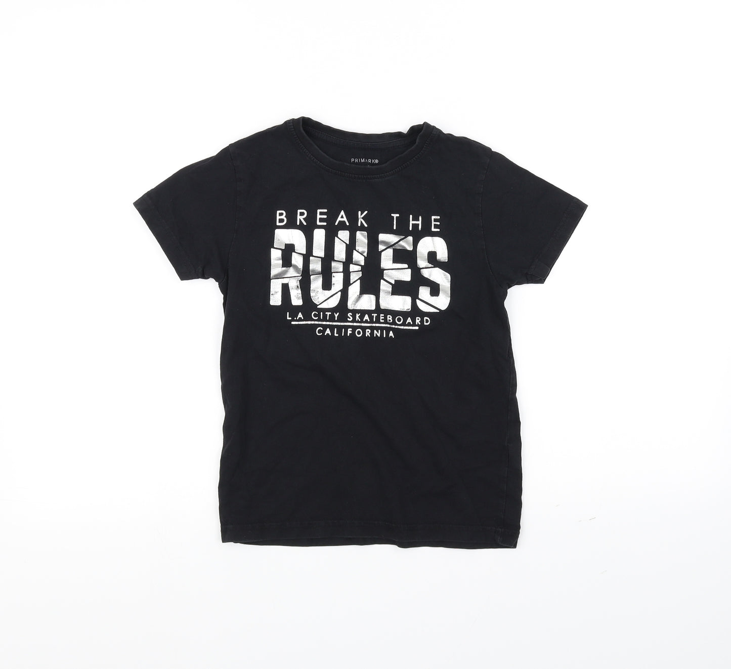 Primark Girls Black   Basic T-Shirt Size 7-8 Years