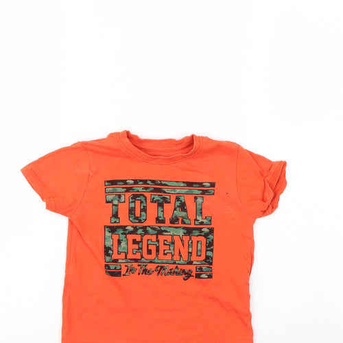 Primark Boys Orange   Basic T-Shirt Size 2-3 Years