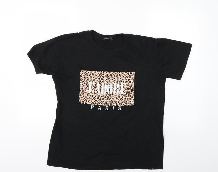 Boohoo Womens Black Basic T-Shirt Size S