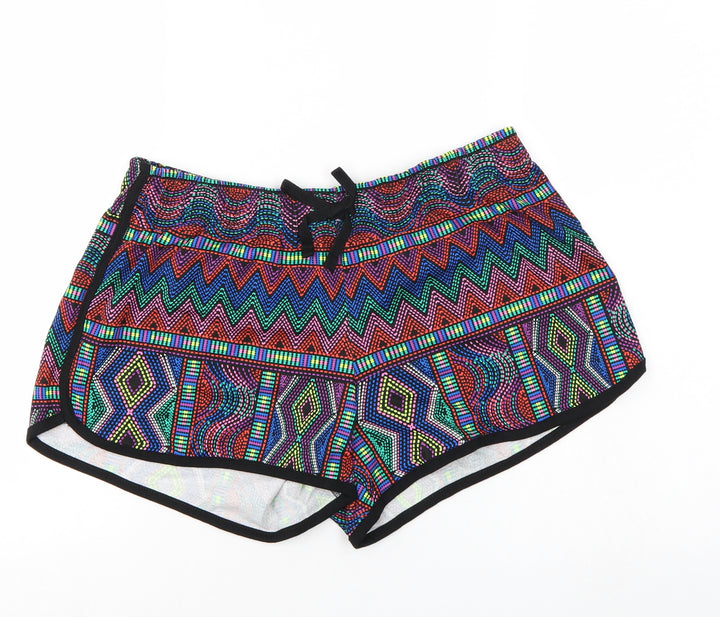 George Womens Multicoloured Geometric Hot Pants Shorts Size 12