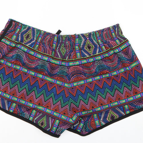 George Womens Multicoloured Geometric  Hot Pants Shorts Size 12