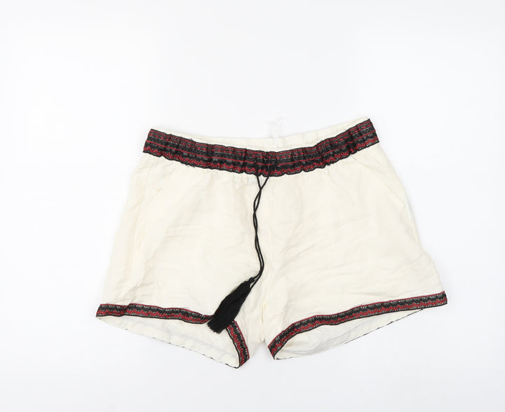 ESMARA Womens White Hot Pants Shorts Size 12