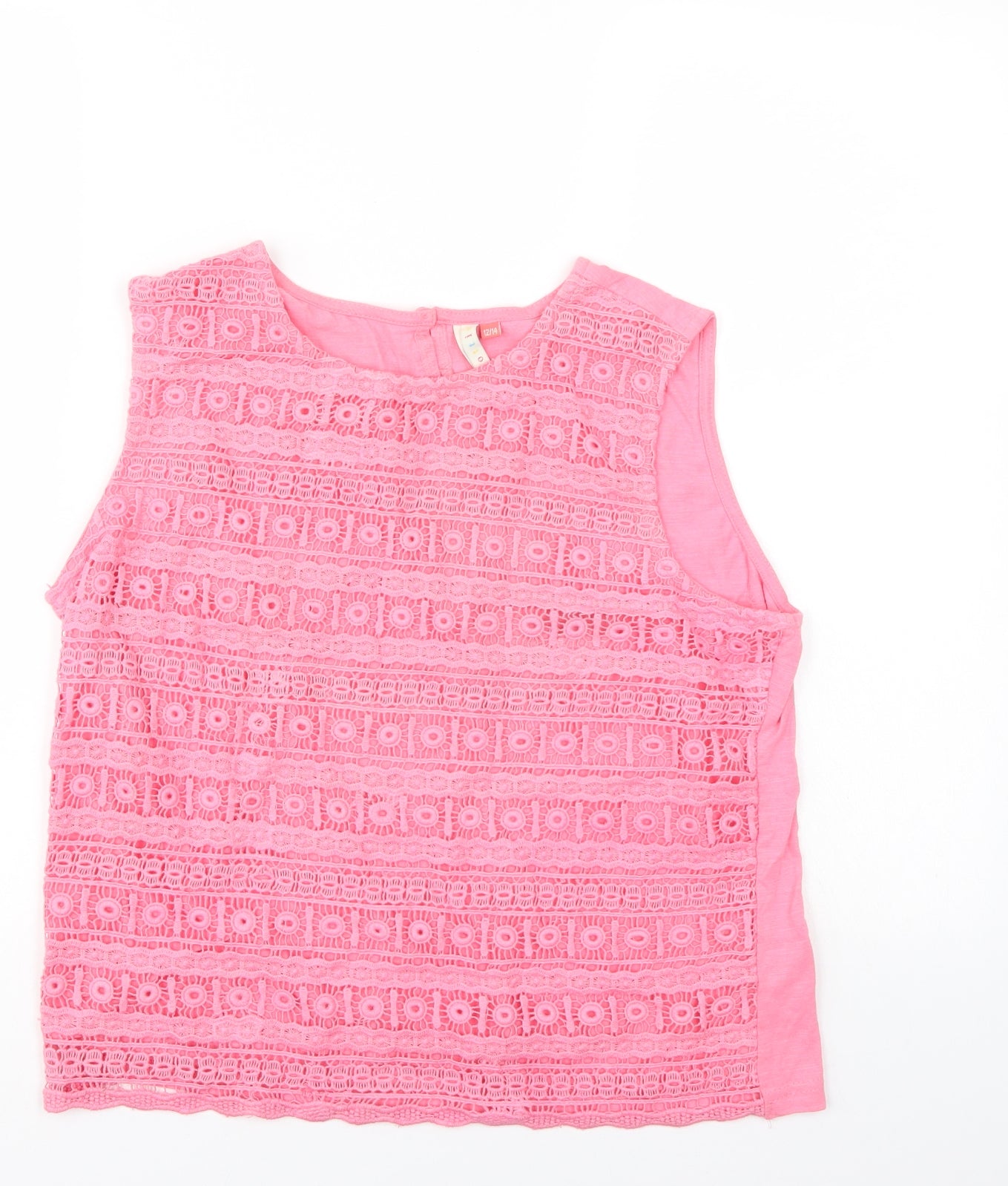 Lottie Womens Pink Geometric  Basic Blouse Size 12