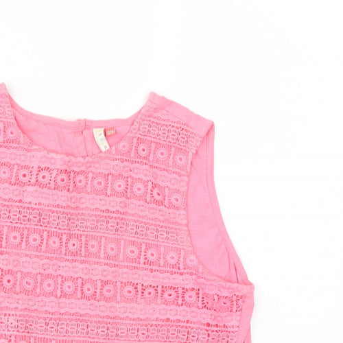 Lottie Womens Pink Geometric  Basic Blouse Size 12