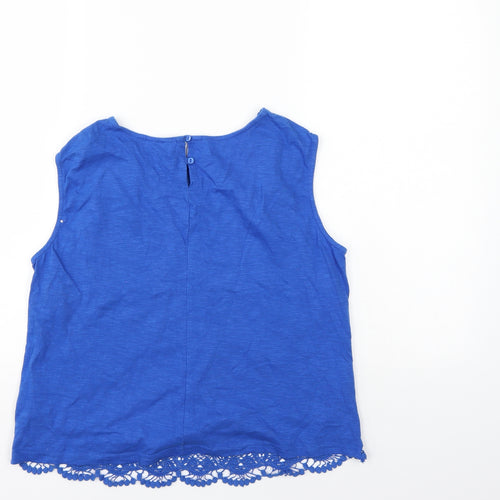Lottie Womens Blue Geometric  Basic Blouse Size 12
