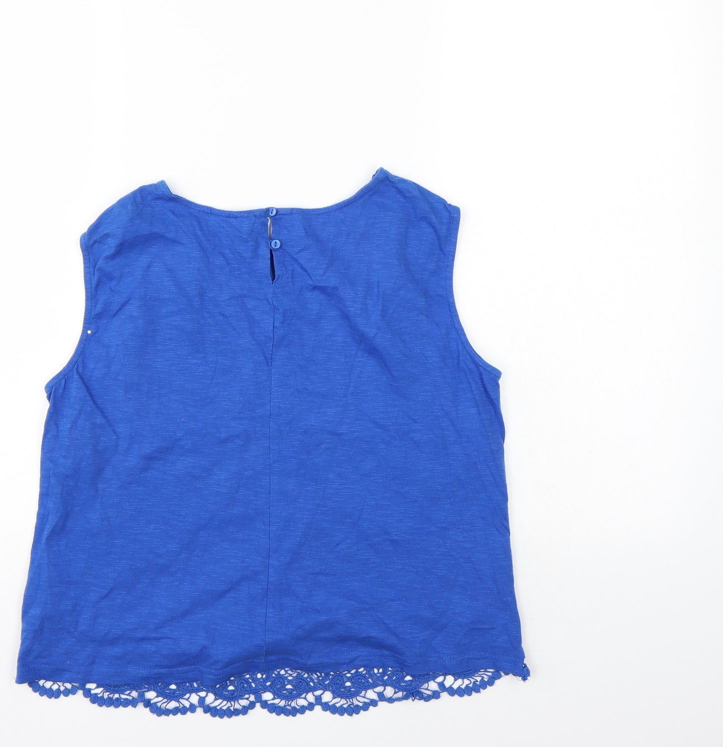 Lottie Womens Blue Geometric  Basic Blouse Size 12