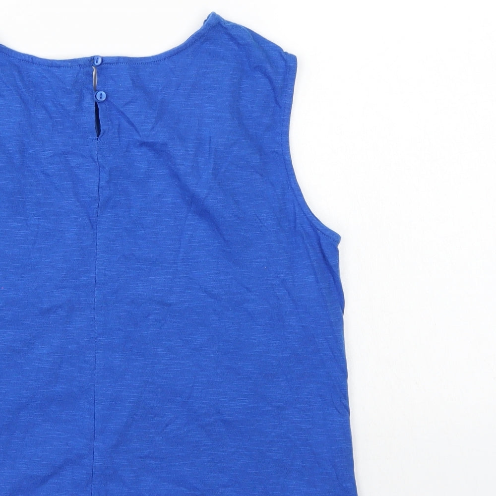 Lottie Womens Blue Geometric  Basic Blouse Size 12
