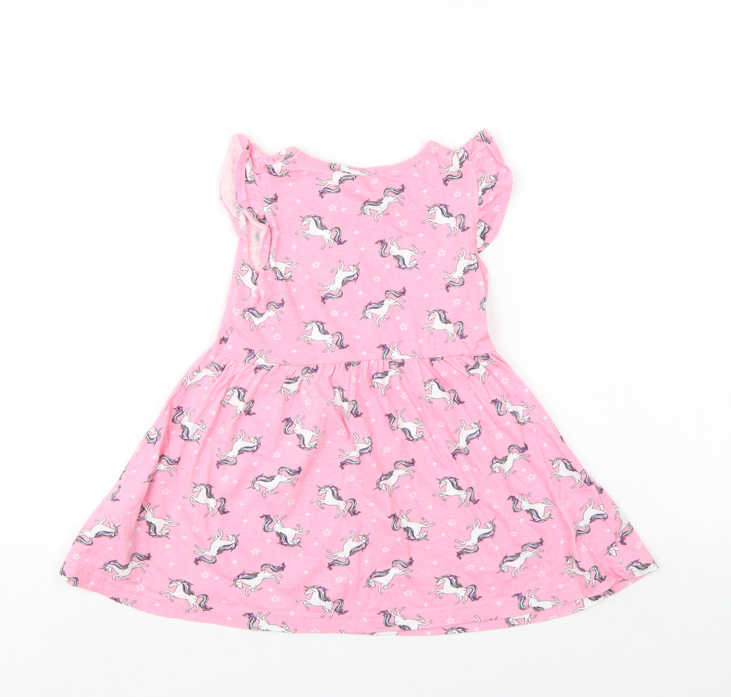 Primark Girls Pink Animal Print  T-Shirt Dress  Size 2-3 Years
