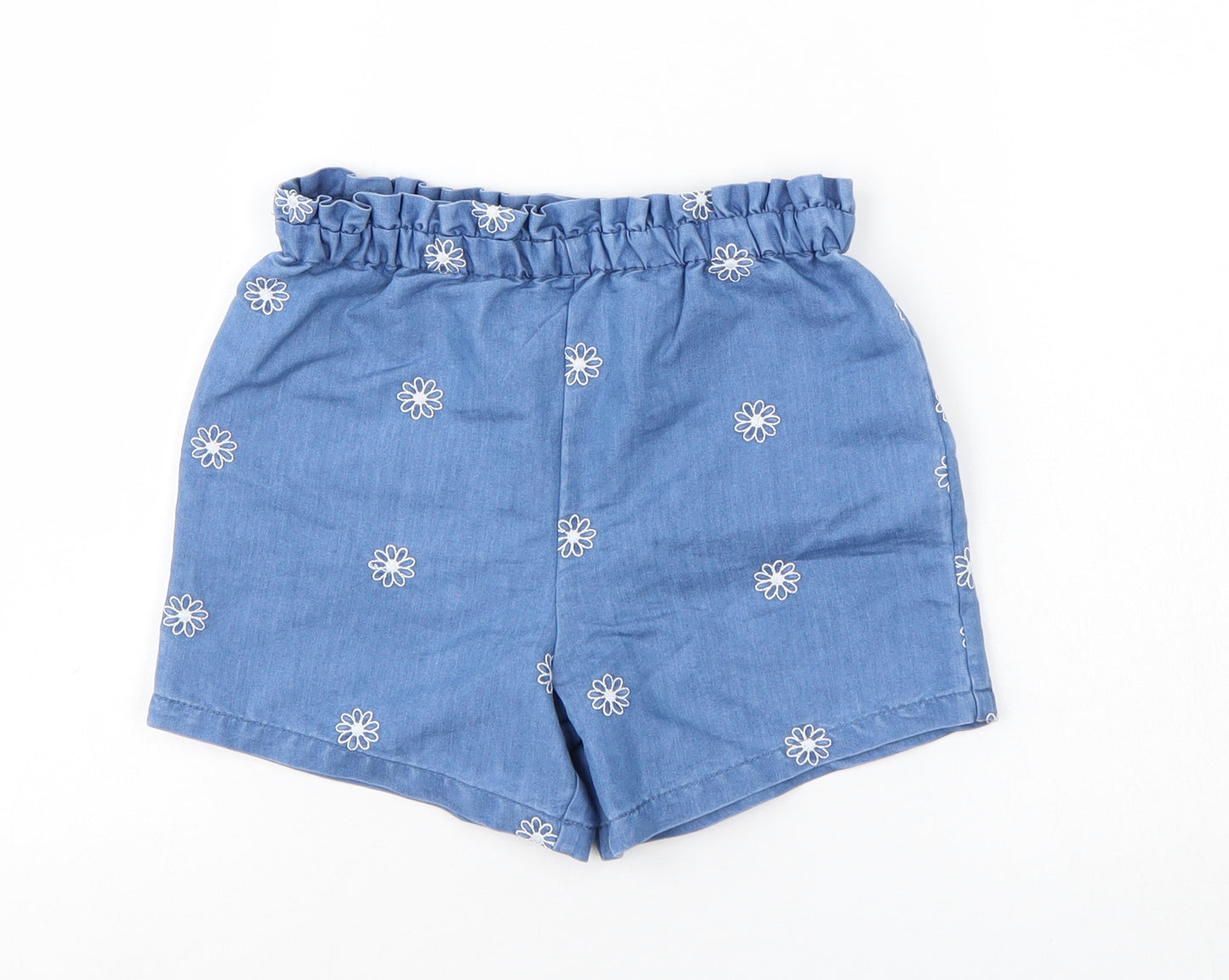 George Girls Blue Floral  Sweat Shorts Size 3-4 Years