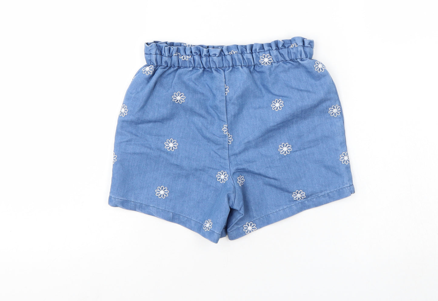 George Girls Blue Floral  Sweat Shorts Size 3-4 Years
