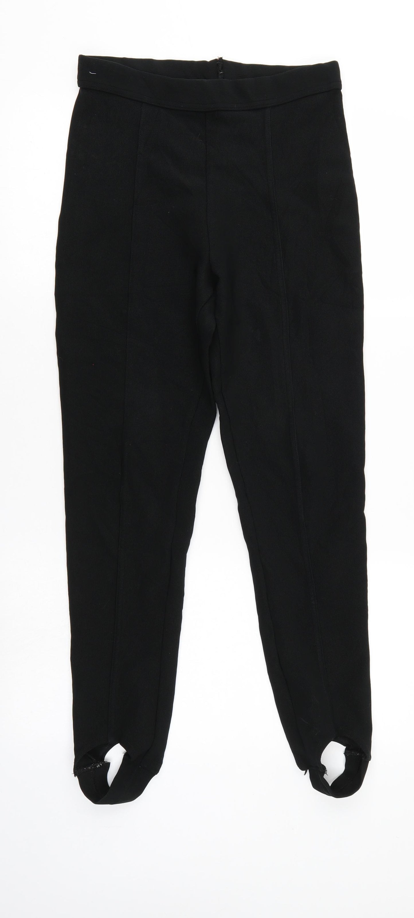 Marks and Spencer Womens Black   Pedal Pusher Leggings Size 12 L26 in - Elastic Waist