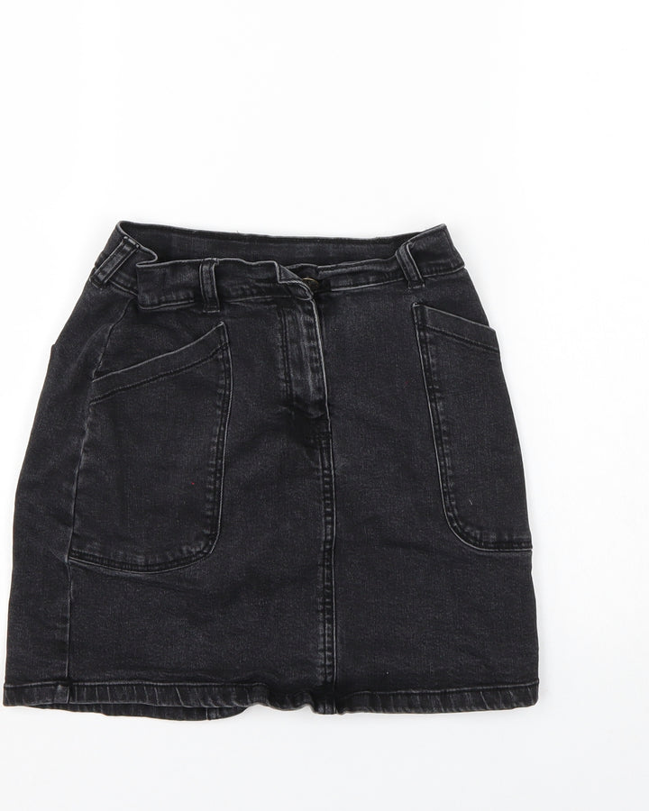 Nutmeg Girls Black  Denim A-Line Skirt Size 10-11 Years