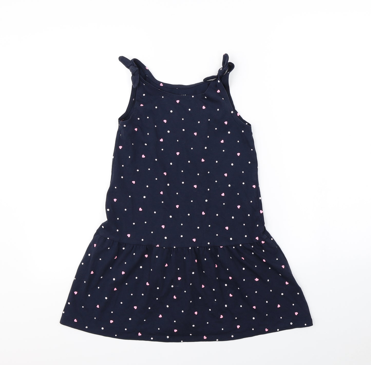 H&M Girls Blue Polka Dot  Fit & Flare  Size 8 Years
