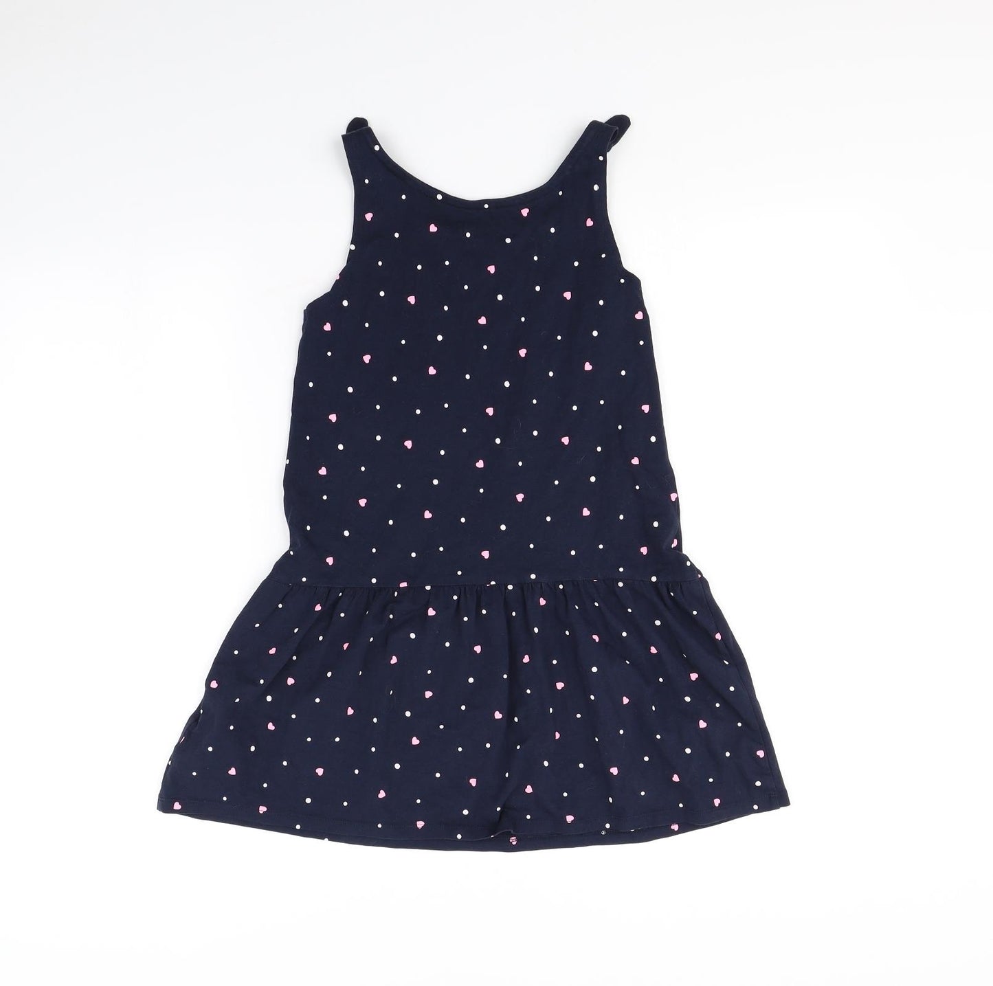 H&M Girls Blue Polka Dot  Fit & Flare  Size 8 Years