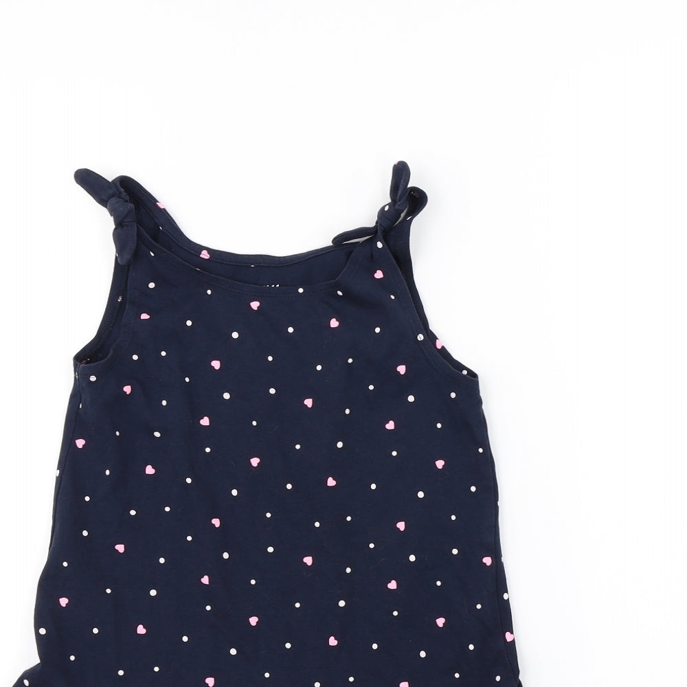 H&M Girls Blue Polka Dot  Fit & Flare  Size 8 Years