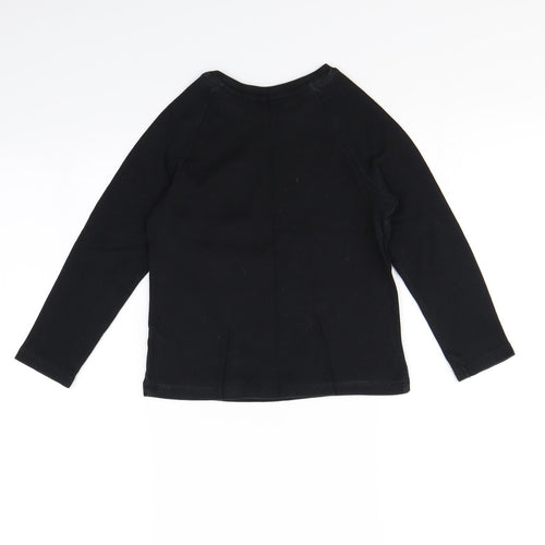 George Girls Black   Basic T-Shirt Size 5 Years  - Pudsey