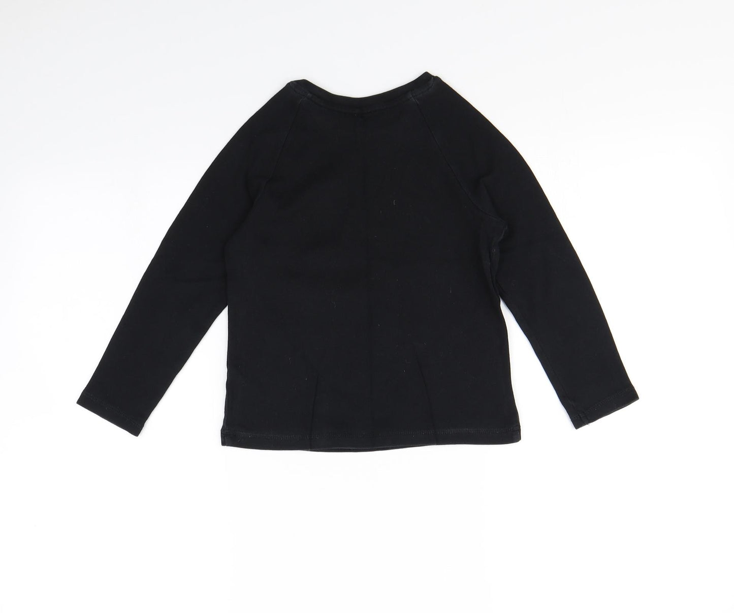 George Girls Black   Basic T-Shirt Size 5 Years  - Pudsey