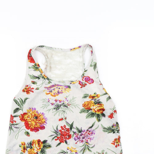 Preworn Womens Grey Floral  Basic Tank Size S