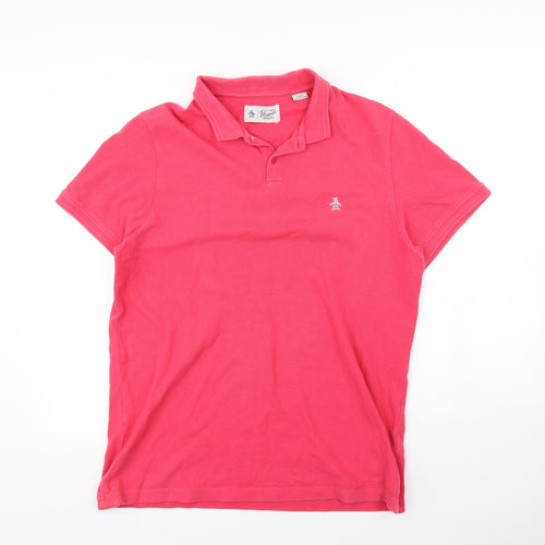 Penguin Mens Pink    Polo Size L