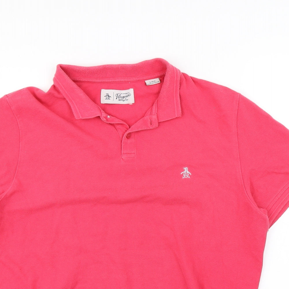 Penguin Mens Pink    Polo Size L