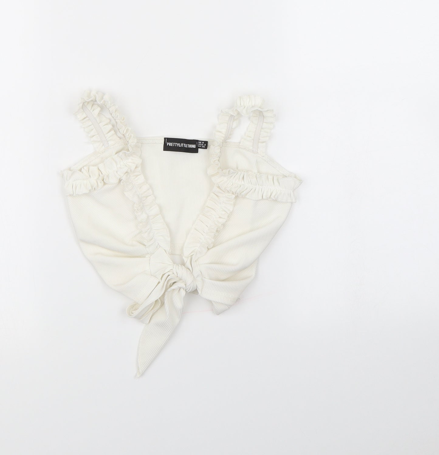 pretty little Thing Womens Ivory   Basic Tank Size 8