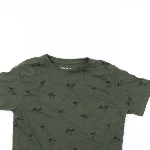Primark Boys Green Spotted  Basic T-Shirt Size 8 Years  - Palm Tree