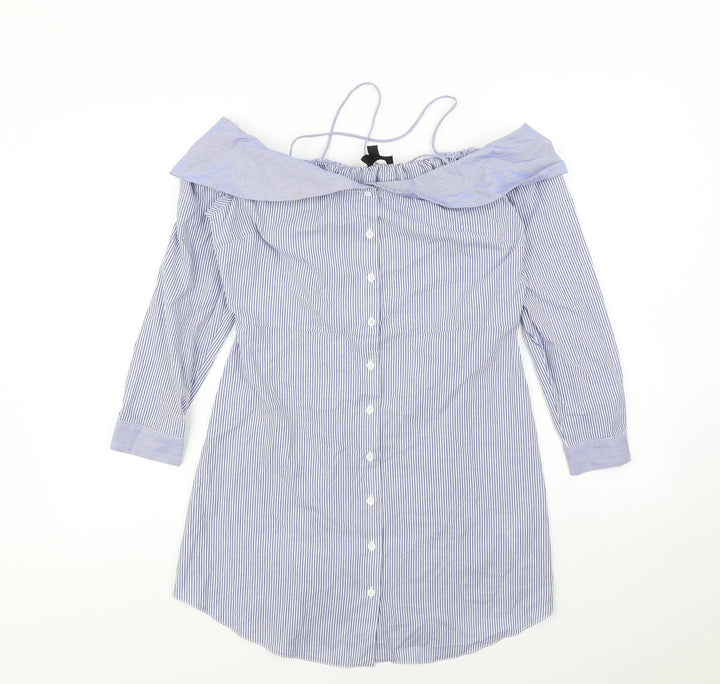Topshop Womens Blue Striped  Mini  Size 12