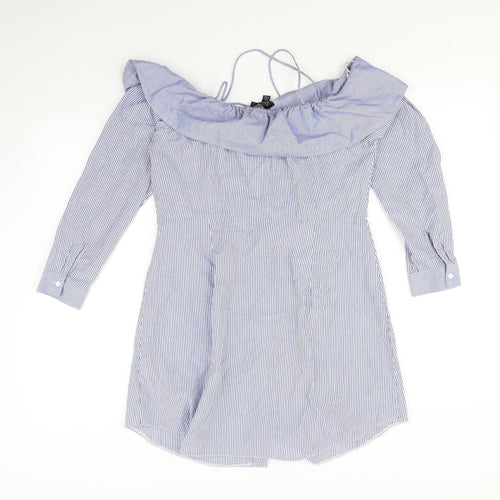 Topshop Womens Blue Striped  Mini  Size 12