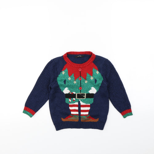 George Boys Blue   Pullover Jumper Size 2 Years  - Christmas jumper