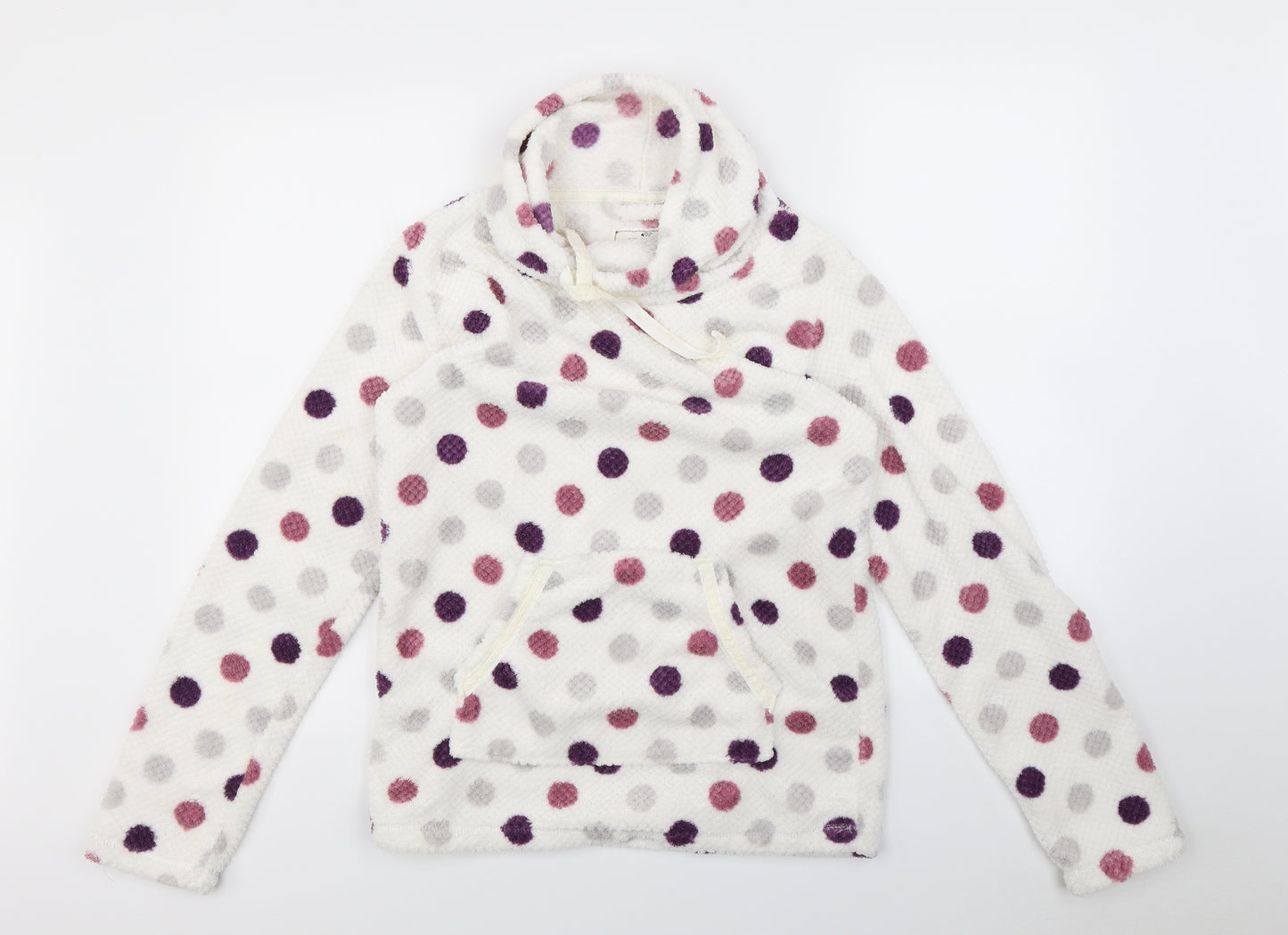 Preworn Womens White Polka Dot  Babydoll Pyjama Top Size 8