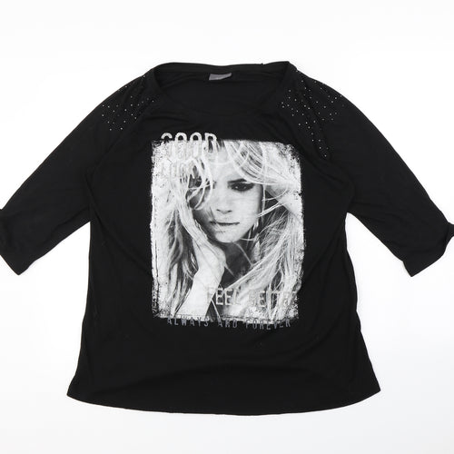 Preworn Womens Black   Basic T-Shirt Size L