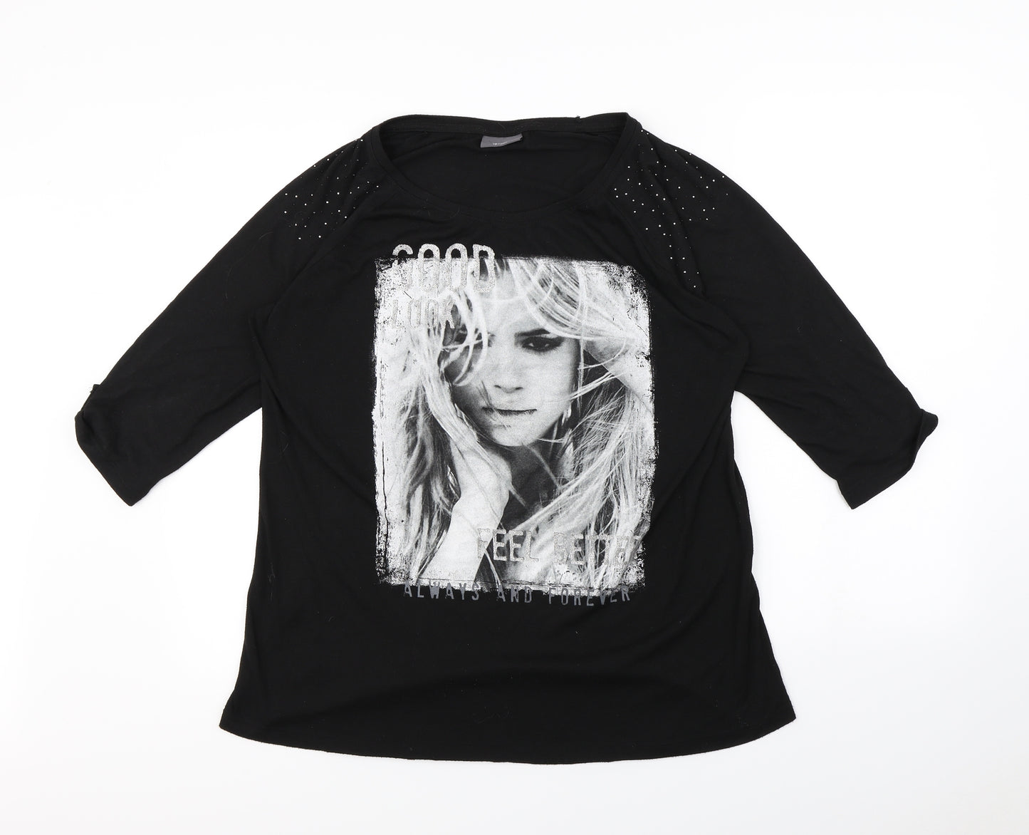 Preworn Womens Black   Basic T-Shirt Size L