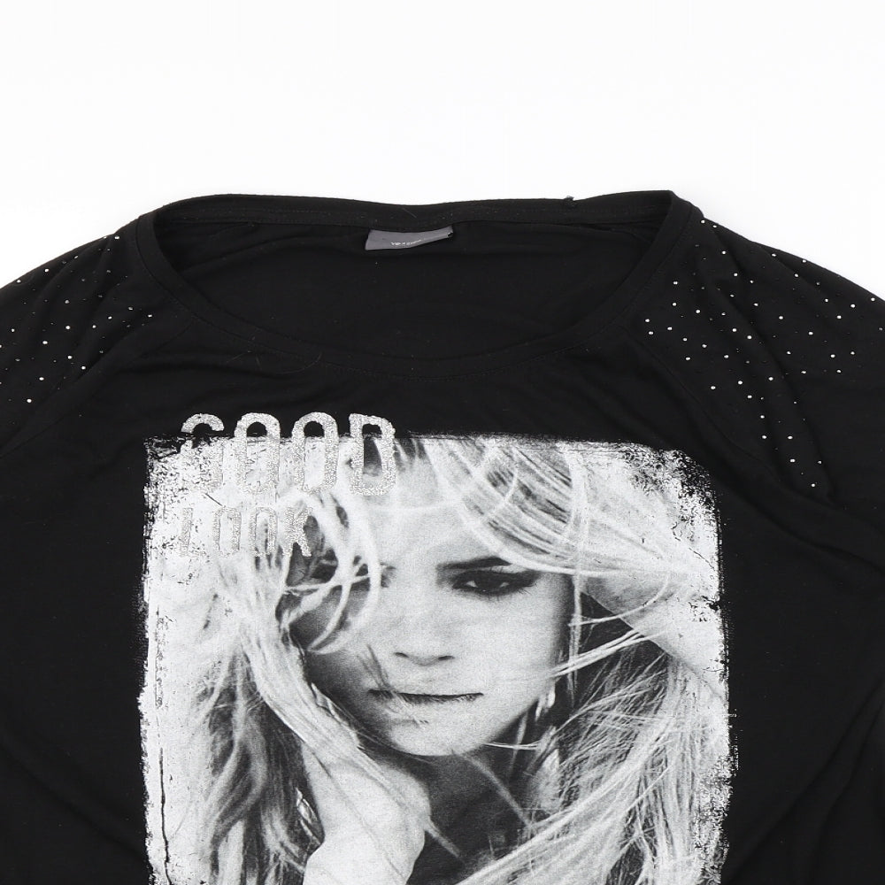 Preworn Womens Black   Basic T-Shirt Size L