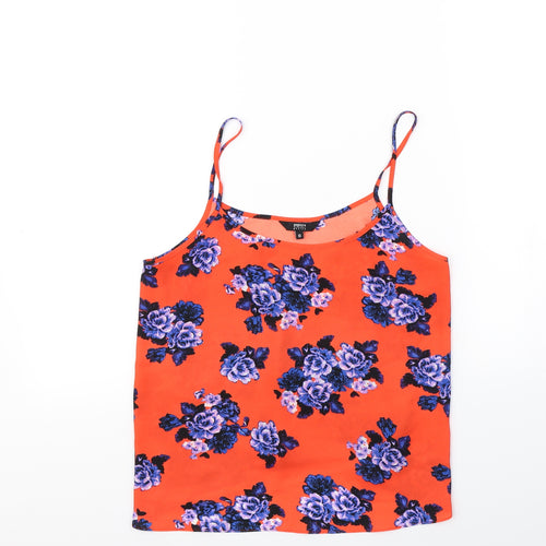 Papaya Womens Orange Floral  Basic Tank Size 10