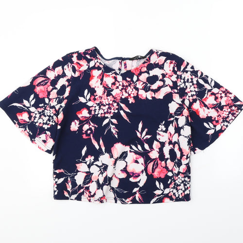 New Look Womens Blue Floral  Camisole Blouse Size 10