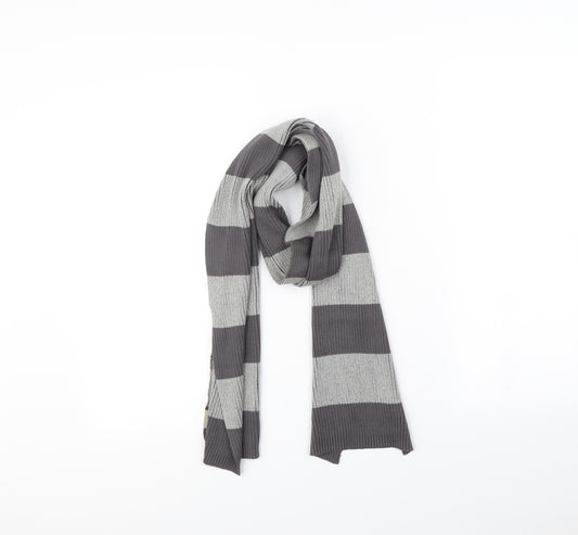 Preworn Mens Grey Striped  Scarf  One Size