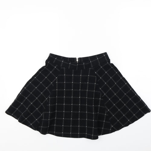 Divided Womens Black Plaid  Flare Skirt Size S