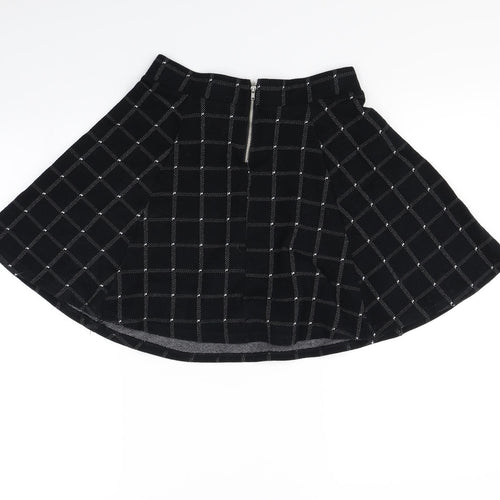 Divided Womens Black Plaid  Flare Skirt Size S