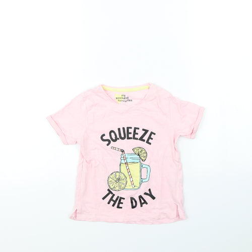 My Weekend Favourites Girls Pink   Basic T-Shirt Size 6 Years