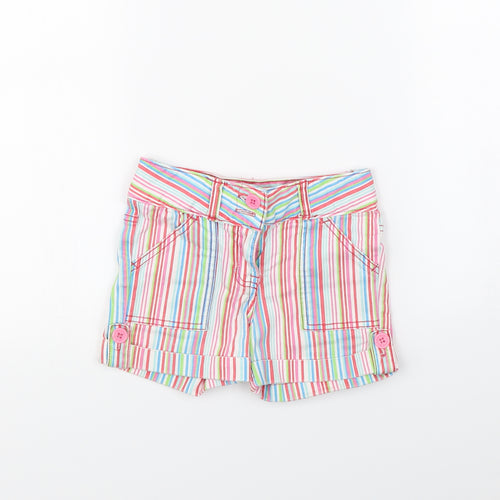Fun Spirit Girls Multicoloured Striped  Bermuda Shorts Size 6 Years