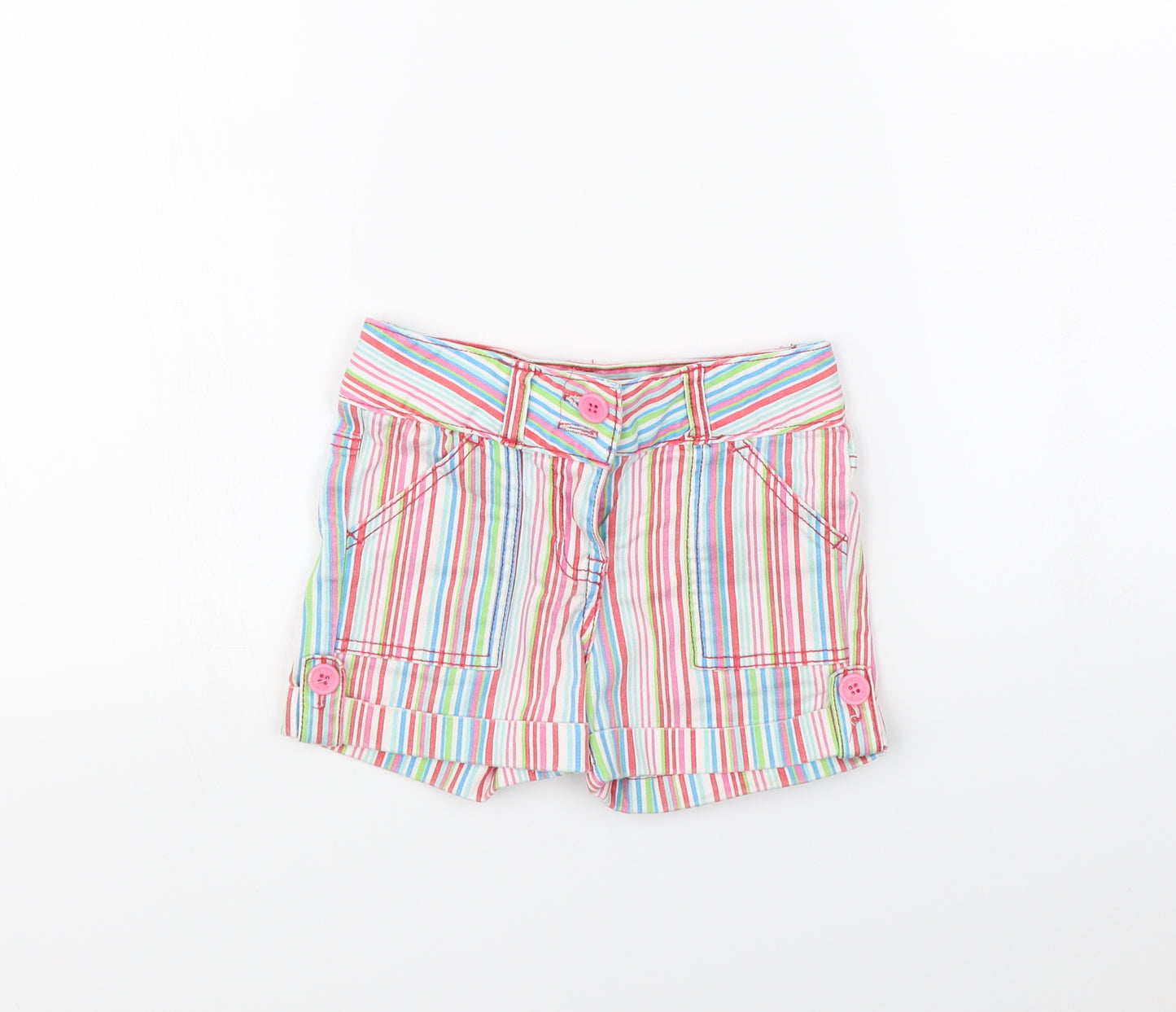 Fun Spirit Girls Multicoloured Striped  Bermuda Shorts Size 6 Years