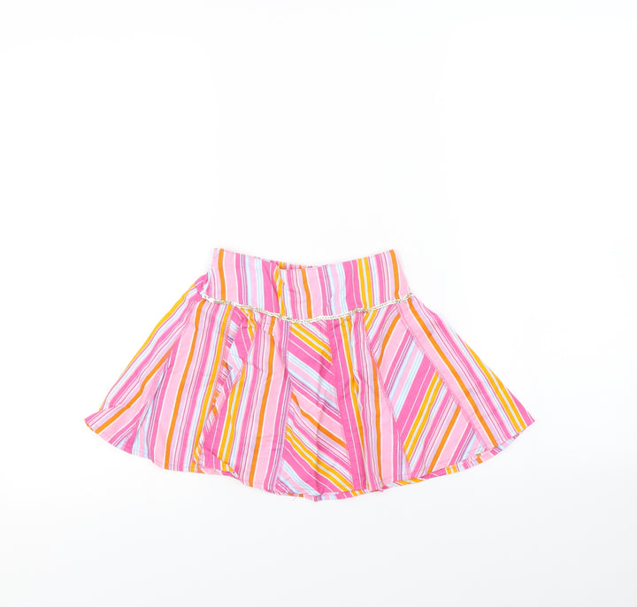 H&T Girls Multicoloured Striped Mini Skirt Size 4 Years