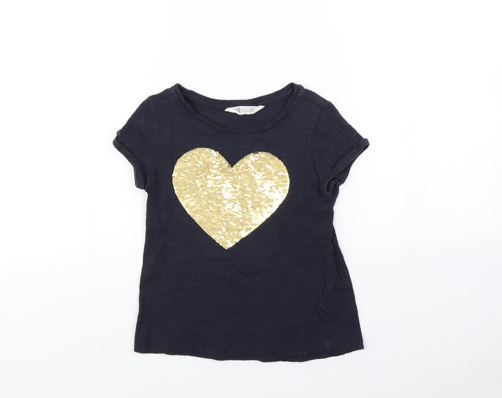 H&M Girls Blue   Basic T-Shirt Size 6 Years