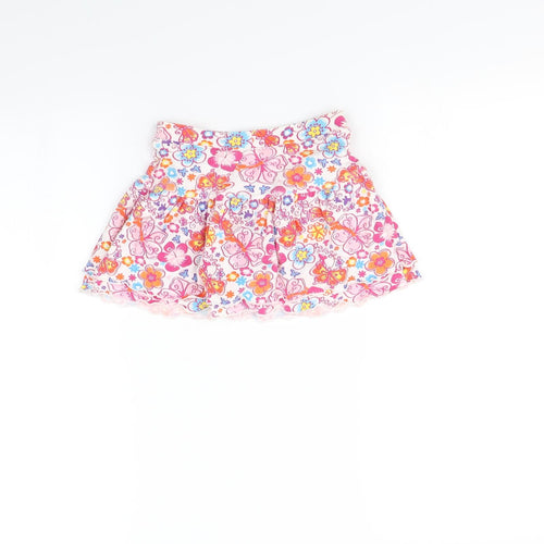 Preworn Girls White Floral  Mini Skirt Size 6 Years