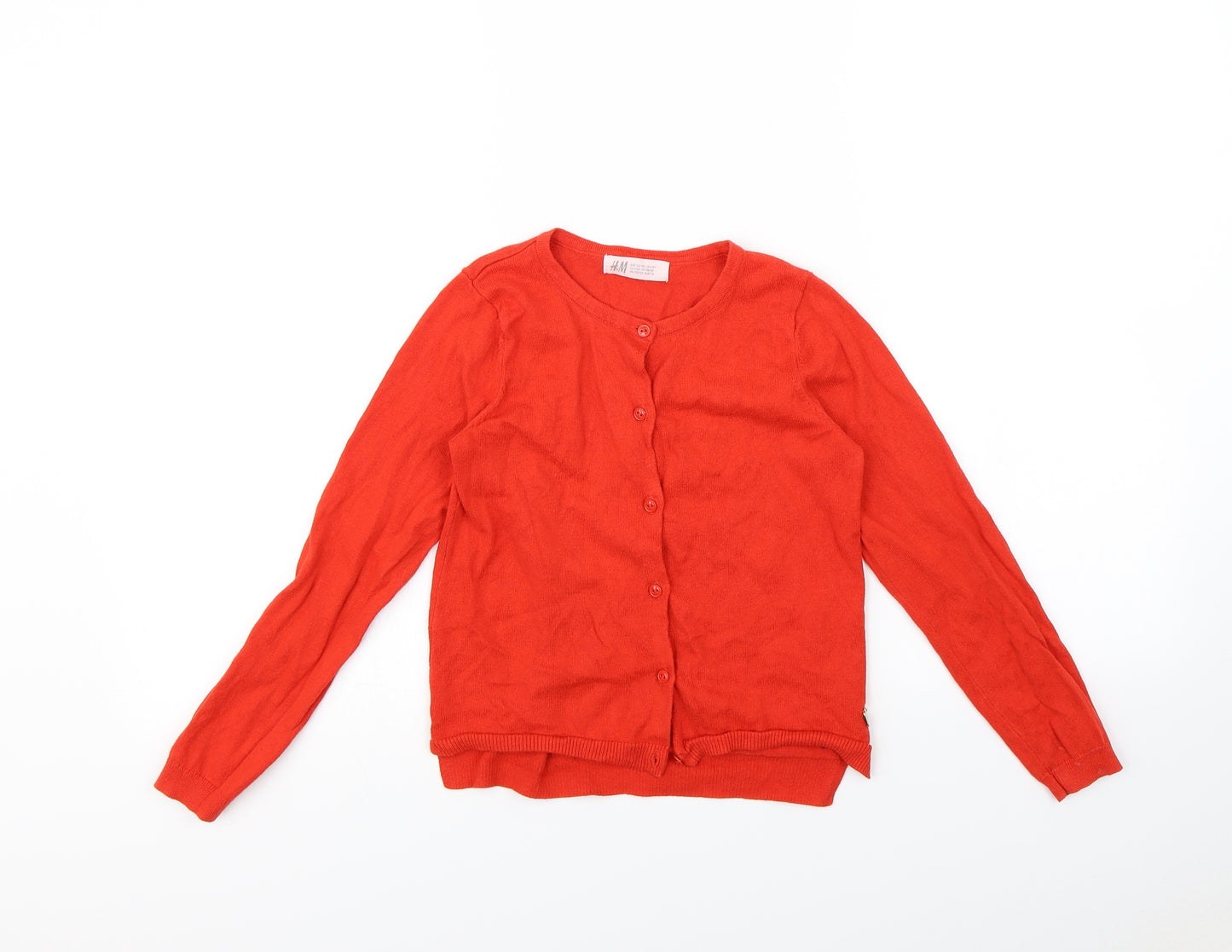H&M Girls Orange   Cardigan Jumper Size 6-7 Years