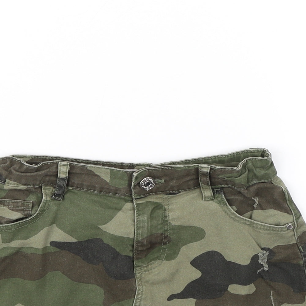 Denim & Co. Girls Green Camouflage  Mini Skirt Size 8 Years