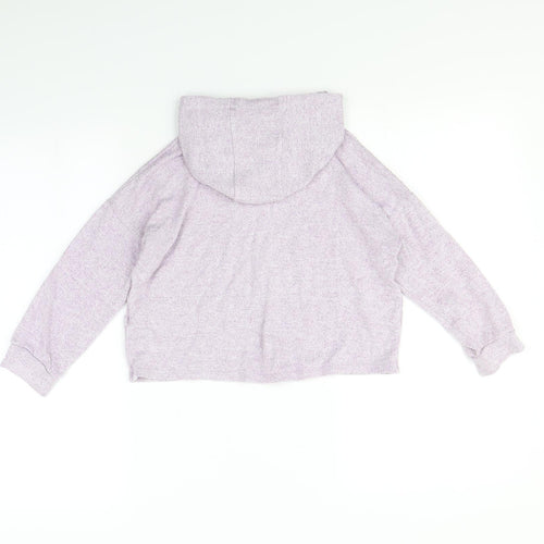 M&s Girls Purple   Pullover Hoodie Size 7 Years