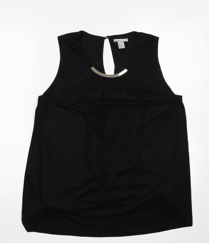 H&M Womens Black   Basic Blouse Size L