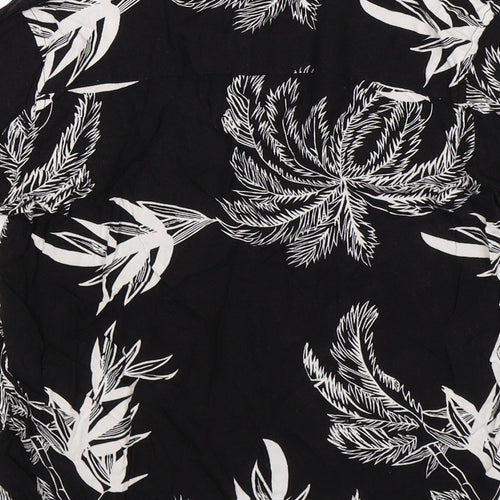 M&Co Boys Black Floral  Basic Button-Up Size 11-12 Years