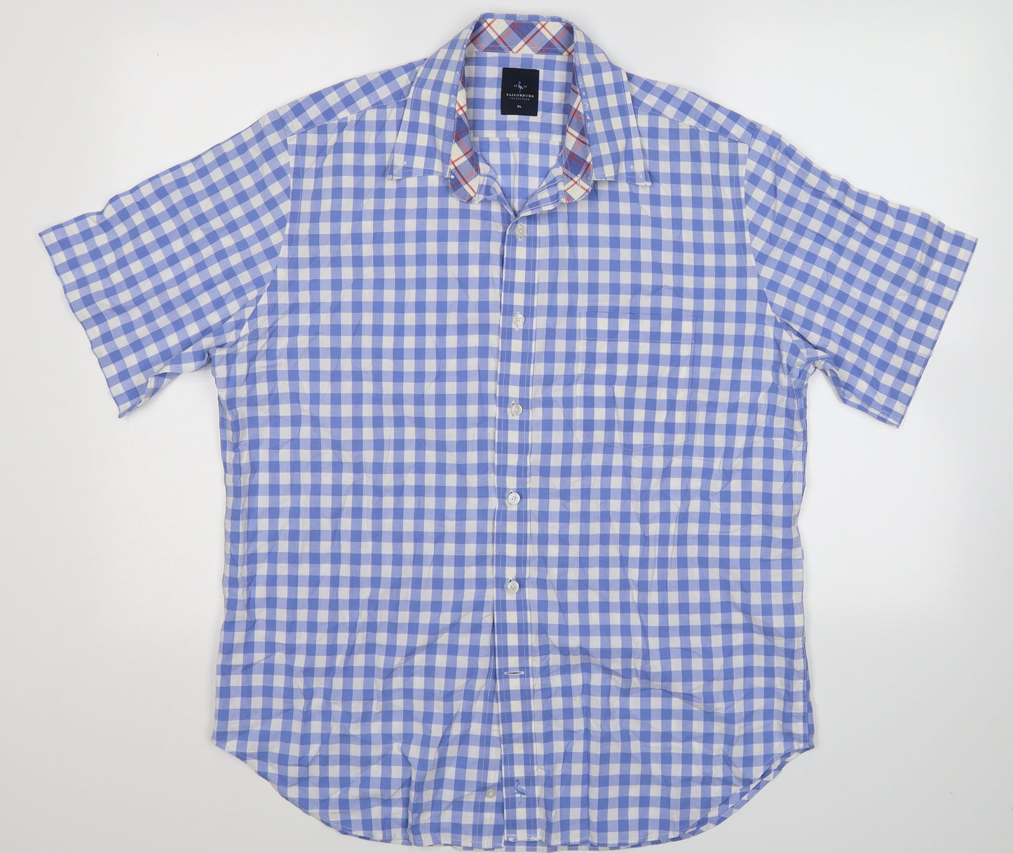Taylor Bird Mens Blue Check   Dress Shirt Size XL